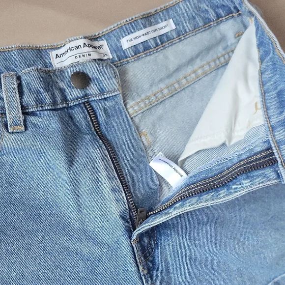 American Apparel Light Blue Jean Shorts - Picture 2 of 10
